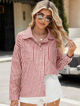 Load image into Gallery viewer, Striped Button Up Long Sleeve Shirt