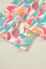Load image into Gallery viewer, Printed Notched Cap Sleeve Top and Pants Set