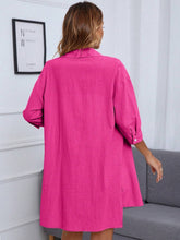 Load image into Gallery viewer, Dropped Shoulder Button Up Shirt and Shorts Set