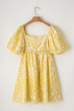 Load image into Gallery viewer, Printed Square Neck Puff Sleeve Mini Dress