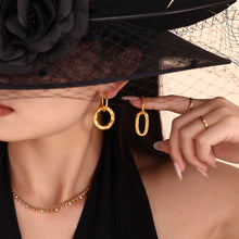 Load image into Gallery viewer, 18K Gold-Plated Titanium Steel Annulus Earrings