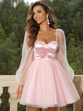 Load image into Gallery viewer, Sweetheart Neck Balloon Sleeve Mini Dress
