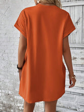 Load image into Gallery viewer, Round Neck Short Sleeve Mini Dress