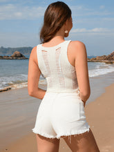 Load image into Gallery viewer, Cutout Round Neck Sleeveless Cover Up