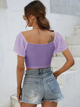 Load image into Gallery viewer, Drawstring Short Sleeve Crop Top