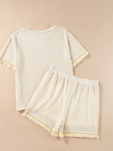 Load image into Gallery viewer, Tassel Round Neck Top and Shorts Set