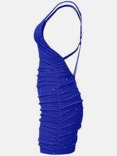 Load image into Gallery viewer, Glitter Double Spaghetti Straps Mini Dress