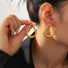 Load image into Gallery viewer, 18K Gold-Plated Twisted Earrings