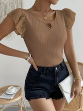 Load image into Gallery viewer, Swiss Dot Round Neck Cap Sleeve Top