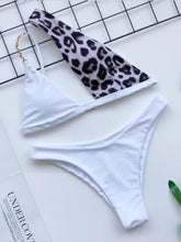 Load image into Gallery viewer, Leopard Single Shoulder Two-Piece Bikini Set