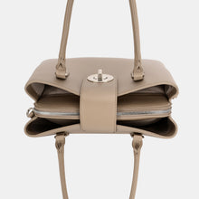 Load image into Gallery viewer, David Jones PU Leather Twist-Lock Tote Bag