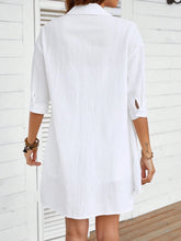 Load image into Gallery viewer, Dropped Shoulder Button Up Shirt and Shorts Set