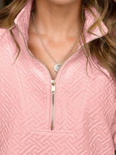 Load image into Gallery viewer, Textured Half Zip Long Sleeve Sweatshirt