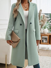Load image into Gallery viewer, Devine Pocketed Collared Neck Long Sleeve Coat