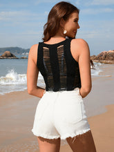 Load image into Gallery viewer, Cutout Round Neck Sleeveless Cover Up