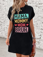 Load image into Gallery viewer, Letter Graphic Short Sleeve Mini Tee Dress