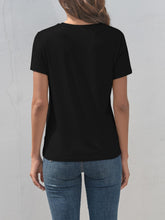 Load image into Gallery viewer, Letter Graphic Round Neck Short Sleeve T-Shirt
