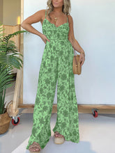 Load image into Gallery viewer, Full Size Printed Spaghetti Strap Wide Leg Jumpsuit