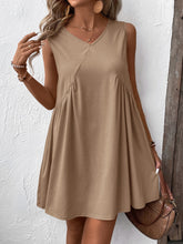 Load image into Gallery viewer, Ivy Lane Ruched V-Neck Sleeveless Mini Dress