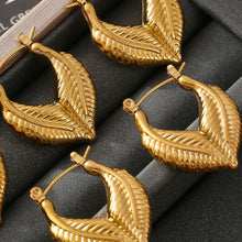 Load image into Gallery viewer, Titanium Steel Leaf Shape Earrings