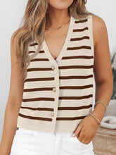 Load image into Gallery viewer, Striped V-Neck Knit Vest