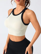 Load image into Gallery viewer, Contrast Trim Round Neck Active Tank