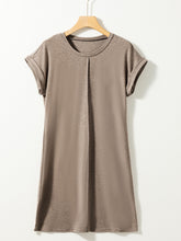 Load image into Gallery viewer, Exposed Seam Round Neck Mini Dress