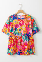 Load image into Gallery viewer, Plus Size Printed Round Neck Short Sleeve Top