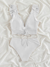 Load image into Gallery viewer, Ruffled V-Neck Sleeveless Two-Piece Swim Set