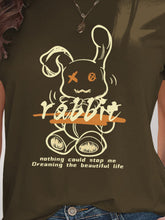 Load image into Gallery viewer, Rabbit Graphic Round Neck Short Sleeve T-Shirt