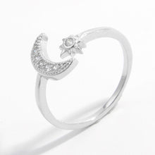 Load image into Gallery viewer, 925 Sterling Silver Moon Open Ring