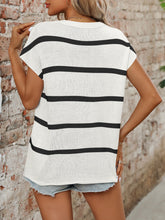 Load image into Gallery viewer, Striped Round Neck Short Sleeve Knit Top