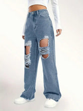 Load image into Gallery viewer, Distressed Wide Leg Jeans