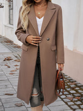 Load image into Gallery viewer, Devine Pocketed Collared Neck Long Sleeve Coat