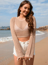 Load image into Gallery viewer, Openwork Long Sleeve Cover-Up