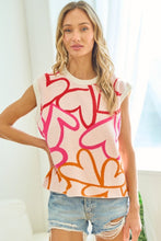 Load image into Gallery viewer, First Love Full Size Multicolor Heart Pattern Knitted Vest