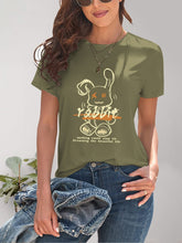 Load image into Gallery viewer, Rabbit Graphic Round Neck Short Sleeve T-Shirt