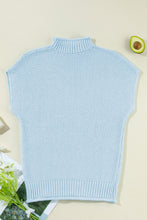Load image into Gallery viewer, Turtleneck Cap Sleeve Sweater