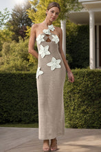 Load image into Gallery viewer, Crochet Flower Halter Neck Knit Dress