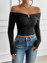 Load image into Gallery viewer, Devine Off-Shoulder Long Sleeve T-Shirt