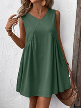 Load image into Gallery viewer, Ivy Lane Ruched V-Neck Sleeveless Mini Dress