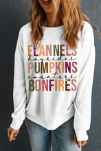 Load image into Gallery viewer, Letter Graphic Round Neck Long Sleeve Sweatshirt