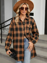 Load image into Gallery viewer, Plaid Collared Neck Long Sleeve Shirt