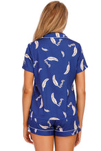 Load image into Gallery viewer, Printed Button Up Short Sleeve Top and Shorts Lounge Set