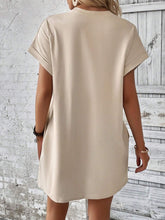Load image into Gallery viewer, Round Neck Short Sleeve Mini Dress