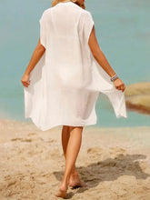 Load image into Gallery viewer, Slit Button Up Short Sleeve Cover-Up