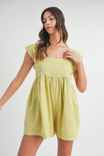 Load image into Gallery viewer, MABLE Square Neck Lace Trim Romper