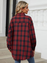 Load image into Gallery viewer, Plaid Collared Neck Long Sleeve Shirt