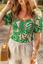 Load image into Gallery viewer, Smocked Printed Short Sleeve Blouse
