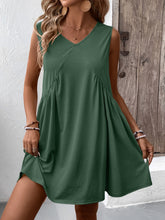 Load image into Gallery viewer, Ivy Lane Ruched V-Neck Sleeveless Mini Dress